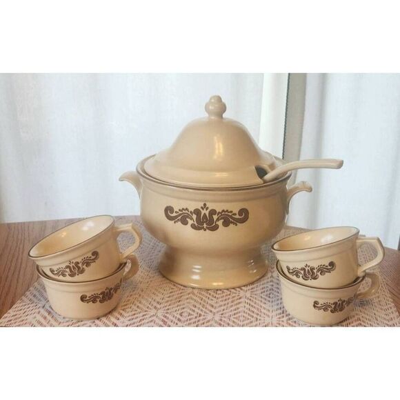 Four Pfaltzgraff villiage stoneware cups, soup pot in another listing - Picture 1 of 6